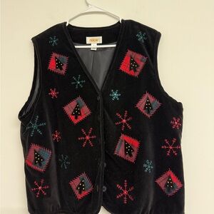 Talbots Women’s Christmas Vest Size Large